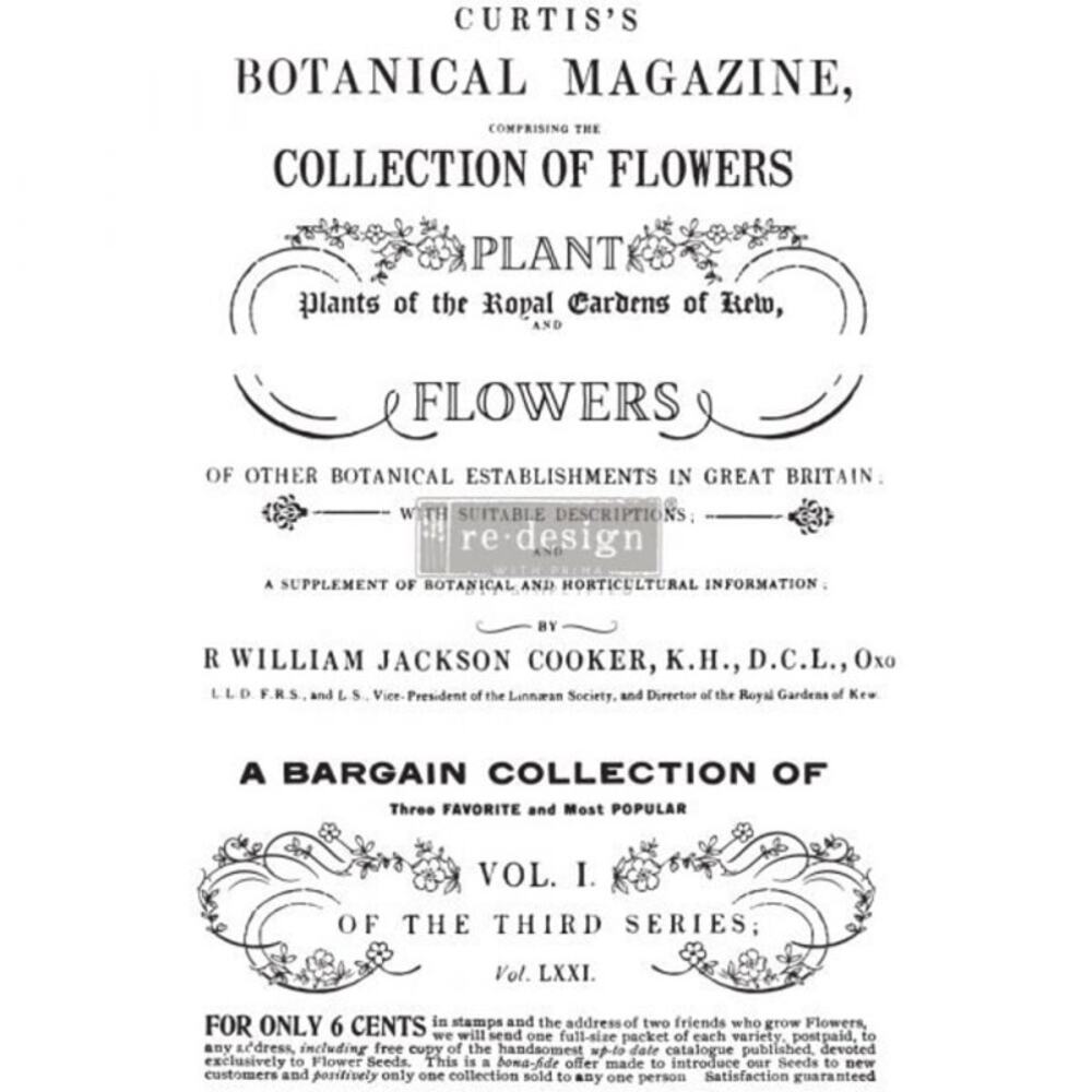 Re Design Prima Transfer Sticker Botanical MAGAZINE 24x35"